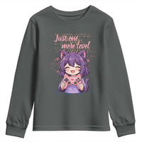 Just One More Game Youth Sweatshirt Cute Girl Playing Game Humor Gift - Wonder Print Shop