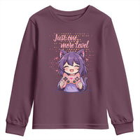 Just One More Game Youth Sweatshirt Cute Girl Playing Game Humor Gift - Wonder Print Shop