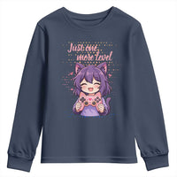 Just One More Game Youth Sweatshirt Cute Girl Playing Game Humor Gift - Wonder Print Shop
