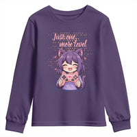 Just One More Game Youth Sweatshirt Cute Girl Playing Game Humor Gift - Wonder Print Shop