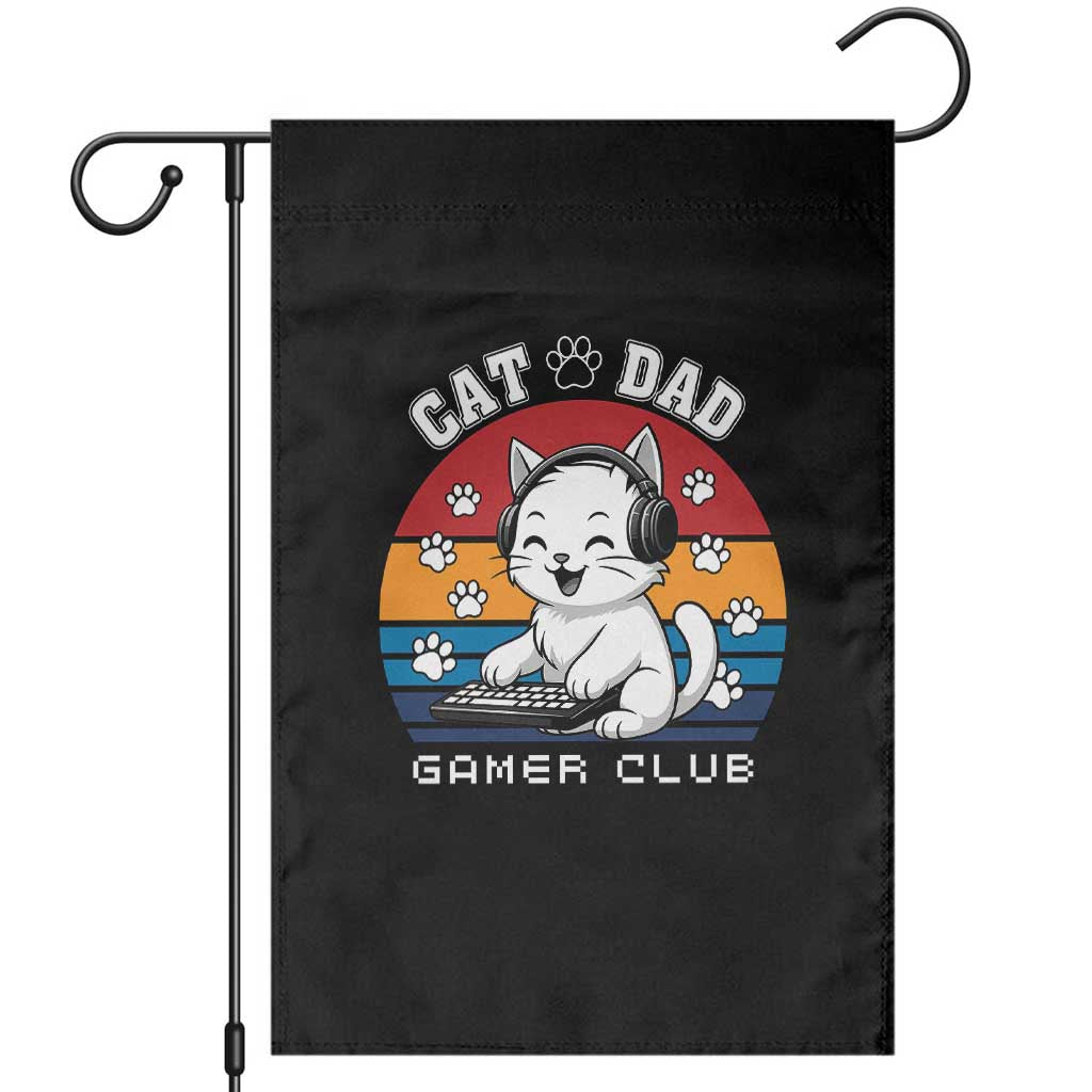 Funny Cat Dad Gamer Club Garden Flag Gamer Cat Lover Gift - Wonder Print Shop