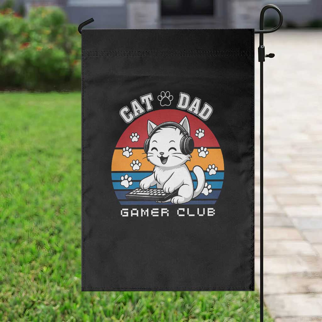 Funny Cat Dad Gamer Club Garden Flag Gamer Cat Lover Gift - Wonder Print Shop