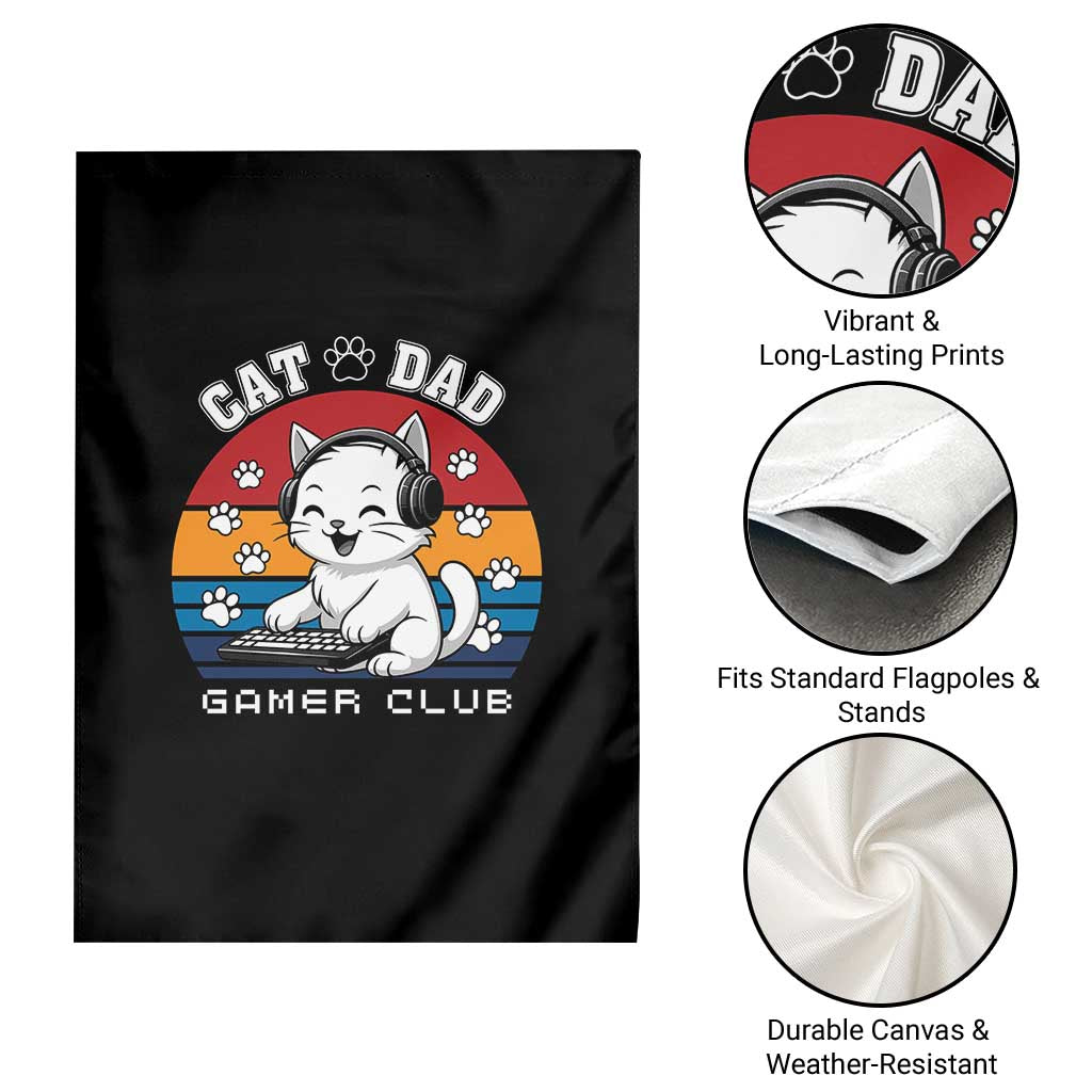 Funny Cat Dad Gamer Club Garden Flag Gamer Cat Lover Gift - Wonder Print Shop