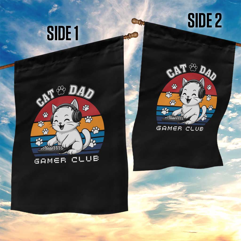 Funny Cat Dad Gamer Club Garden Flag Gamer Cat Lover Gift - Wonder Print Shop