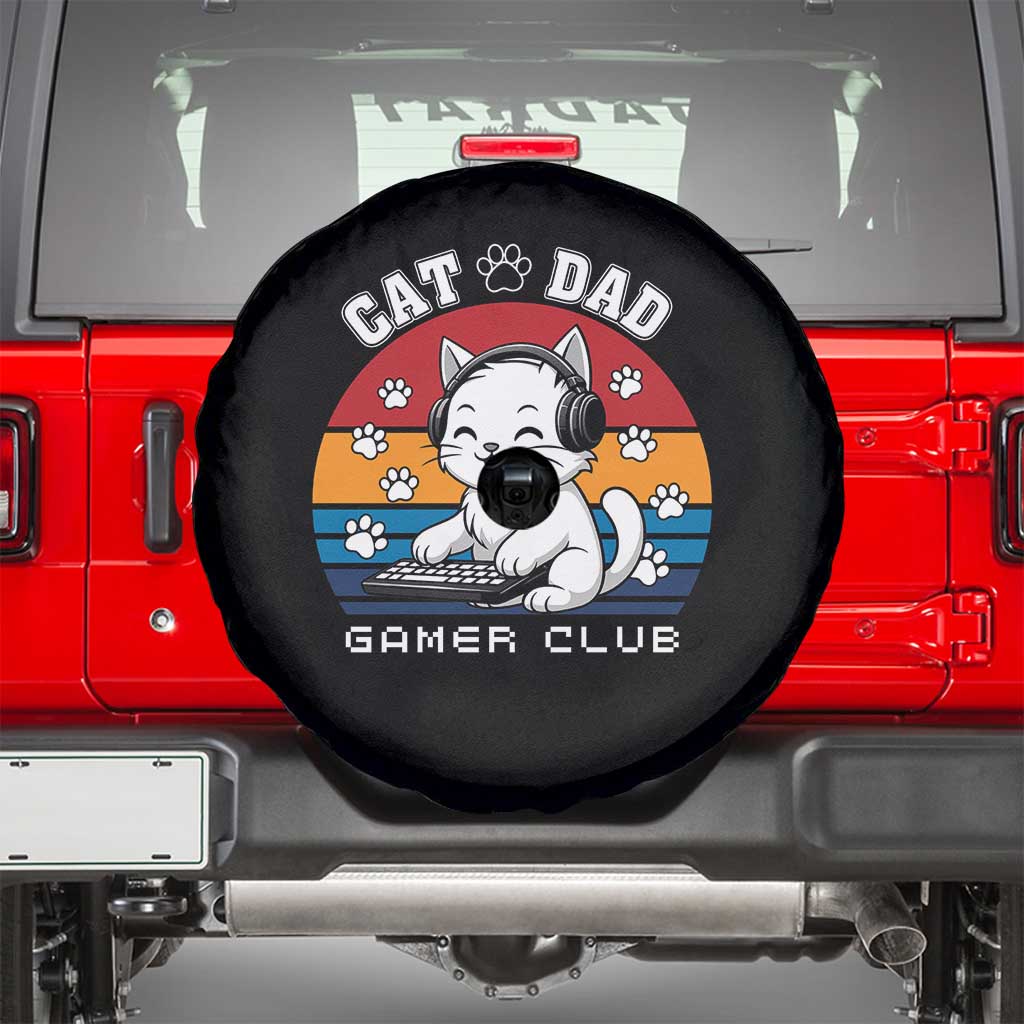 Funny Cat Dad Gamer Club Spare Tire Cover Gamer Cat Lover Gift - Wonder Print Shop