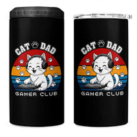 Funny Cat Dad Gamer Club 4 in 1 Can Cooler Tumbler Gamer Cat Lover Gift