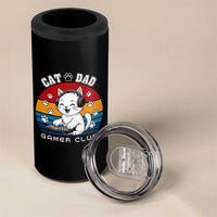 Funny Cat Dad Gamer Club 4 in 1 Can Cooler Tumbler Gamer Cat Lover Gift