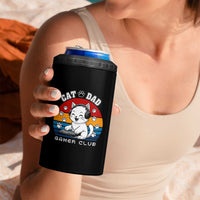Funny Cat Dad Gamer Club 4 in 1 Can Cooler Tumbler Gamer Cat Lover Gift
