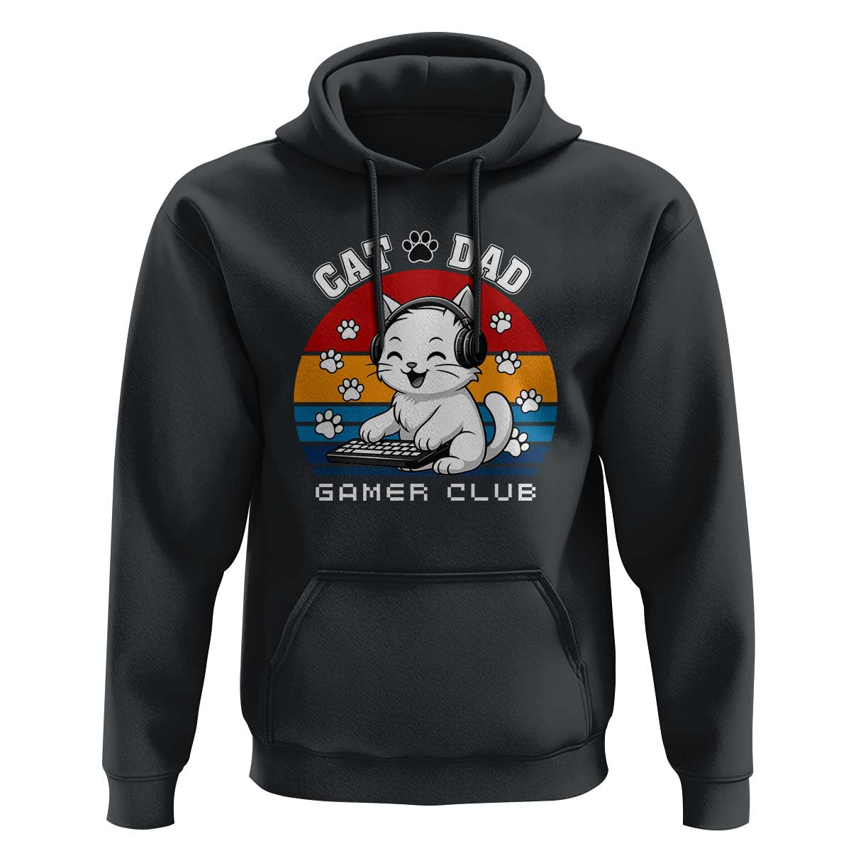 Funny Cat Dad Gamer Club Hoodie Gamer Cat Lover Gift - Wonder Print Shop