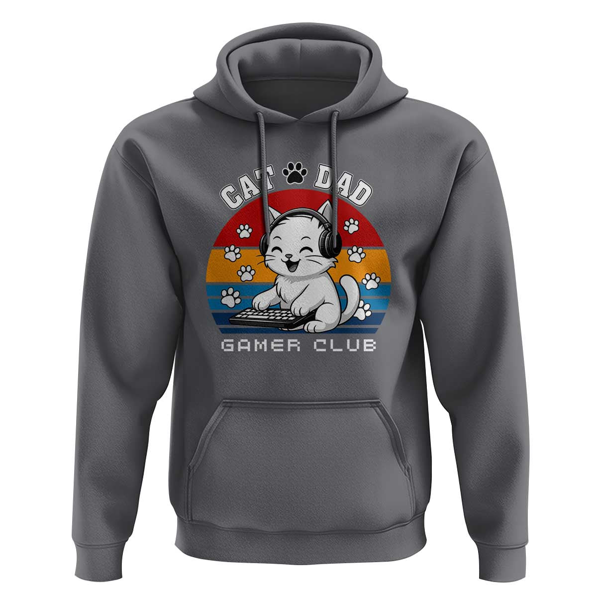 Funny Cat Dad Gamer Club Hoodie Gamer Cat Lover Gift - Wonder Print Shop