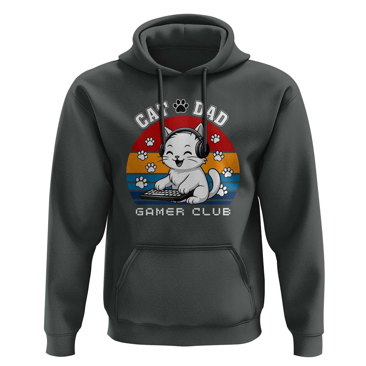 Funny Cat Dad Gamer Club Hoodie Gamer Cat Lover Gift - Wonder Print Shop