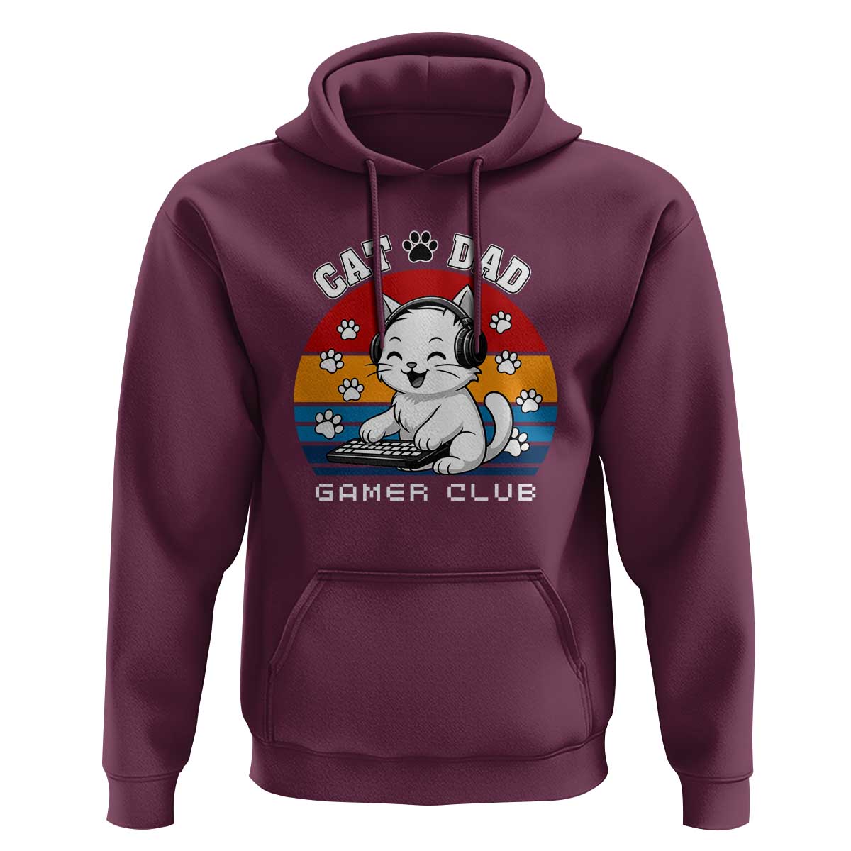 Funny Cat Dad Gamer Club Hoodie Gamer Cat Lover Gift - Wonder Print Shop