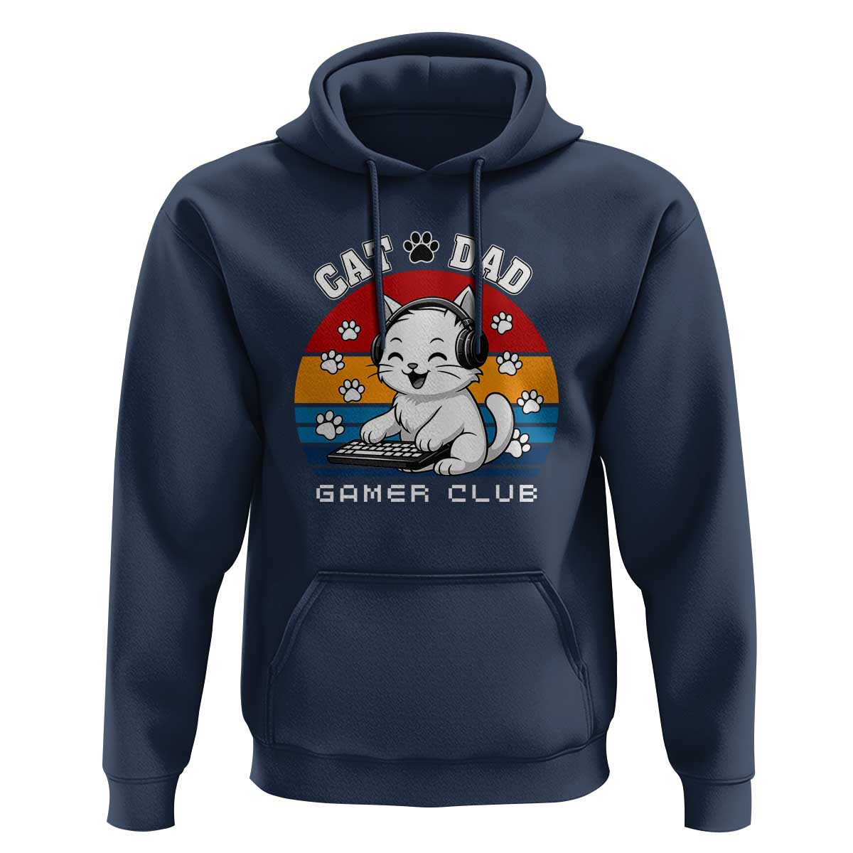 Funny Cat Dad Gamer Club Hoodie Gamer Cat Lover Gift - Wonder Print Shop
