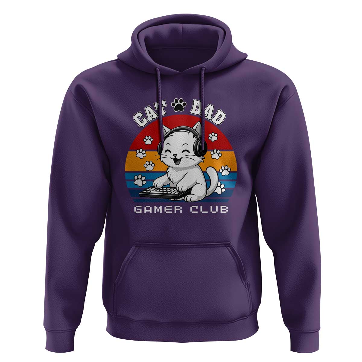 Funny Cat Dad Gamer Club Hoodie Gamer Cat Lover Gift - Wonder Print Shop