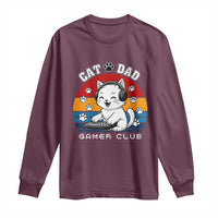 Funny Cat Dad Gamer Club Long Sleeve Shirt Gamer Cat Lover Gift - Wonder Print Shop