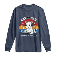 Funny Cat Dad Gamer Club Long Sleeve Shirt Gamer Cat Lover Gift - Wonder Print Shop
