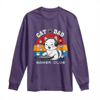 Funny Cat Dad Gamer Club Long Sleeve Shirt Gamer Cat Lover Gift - Wonder Print Shop