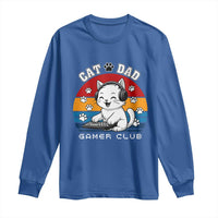 Funny Cat Dad Gamer Club Long Sleeve Shirt Gamer Cat Lover Gift - Wonder Print Shop