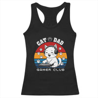 Funny Cat Dad Gamer Club Racerback Tank Top Gamer Cat Lover Gift - Wonder Print Shop