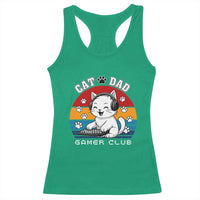 Funny Cat Dad Gamer Club Racerback Tank Top Gamer Cat Lover Gift - Wonder Print Shop