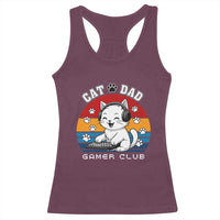 Funny Cat Dad Gamer Club Racerback Tank Top Gamer Cat Lover Gift - Wonder Print Shop