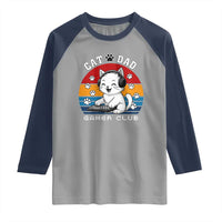 Funny Cat Dad Gamer Club Raglan Shirt Gamer Cat Lover Gift - Wonder Print Shop