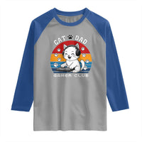 Funny Cat Dad Gamer Club Raglan Shirt Gamer Cat Lover Gift - Wonder Print Shop