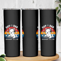 Funny Cat Dad Gamer Club Skinny Tumbler Gamer Cat Lover Gift