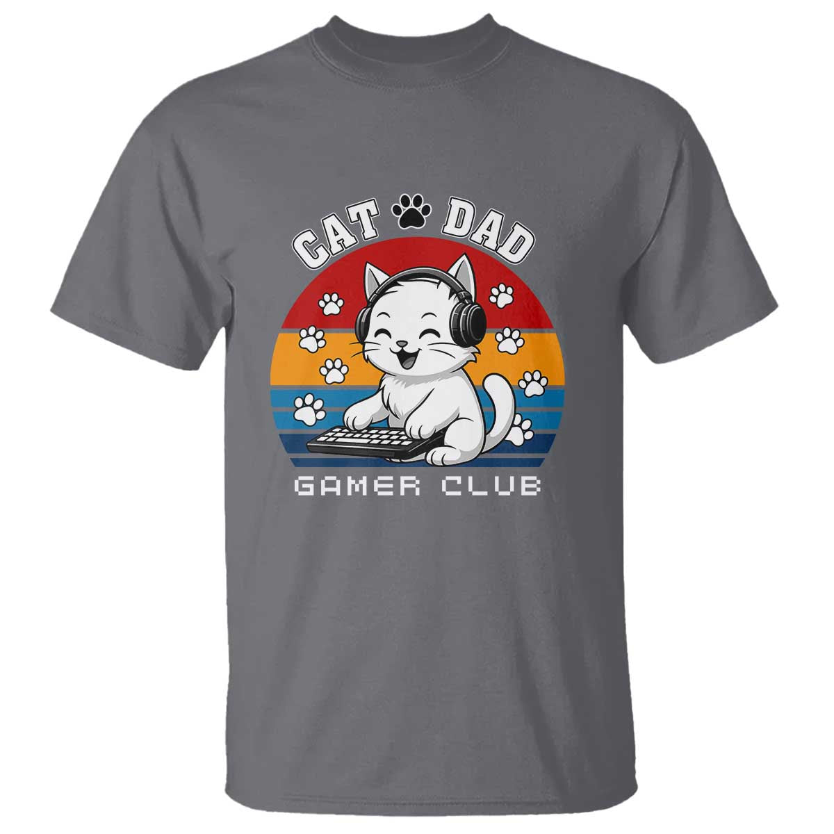 Funny Cat Dad Gamer Club T Shirt Gamer Cat Lover Gift - Wonder Print Shop