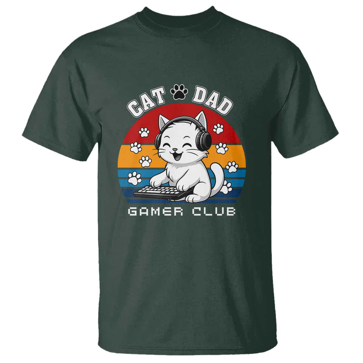 Funny Cat Dad Gamer Club T Shirt Gamer Cat Lover Gift - Wonder Print Shop
