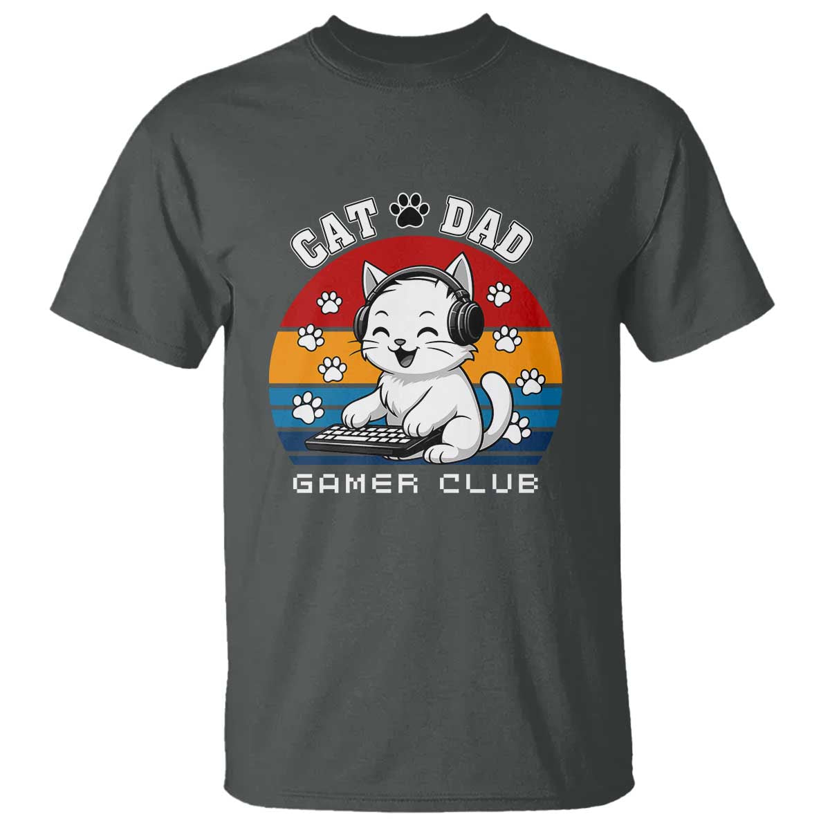 Funny Cat Dad Gamer Club T Shirt Gamer Cat Lover Gift - Wonder Print Shop