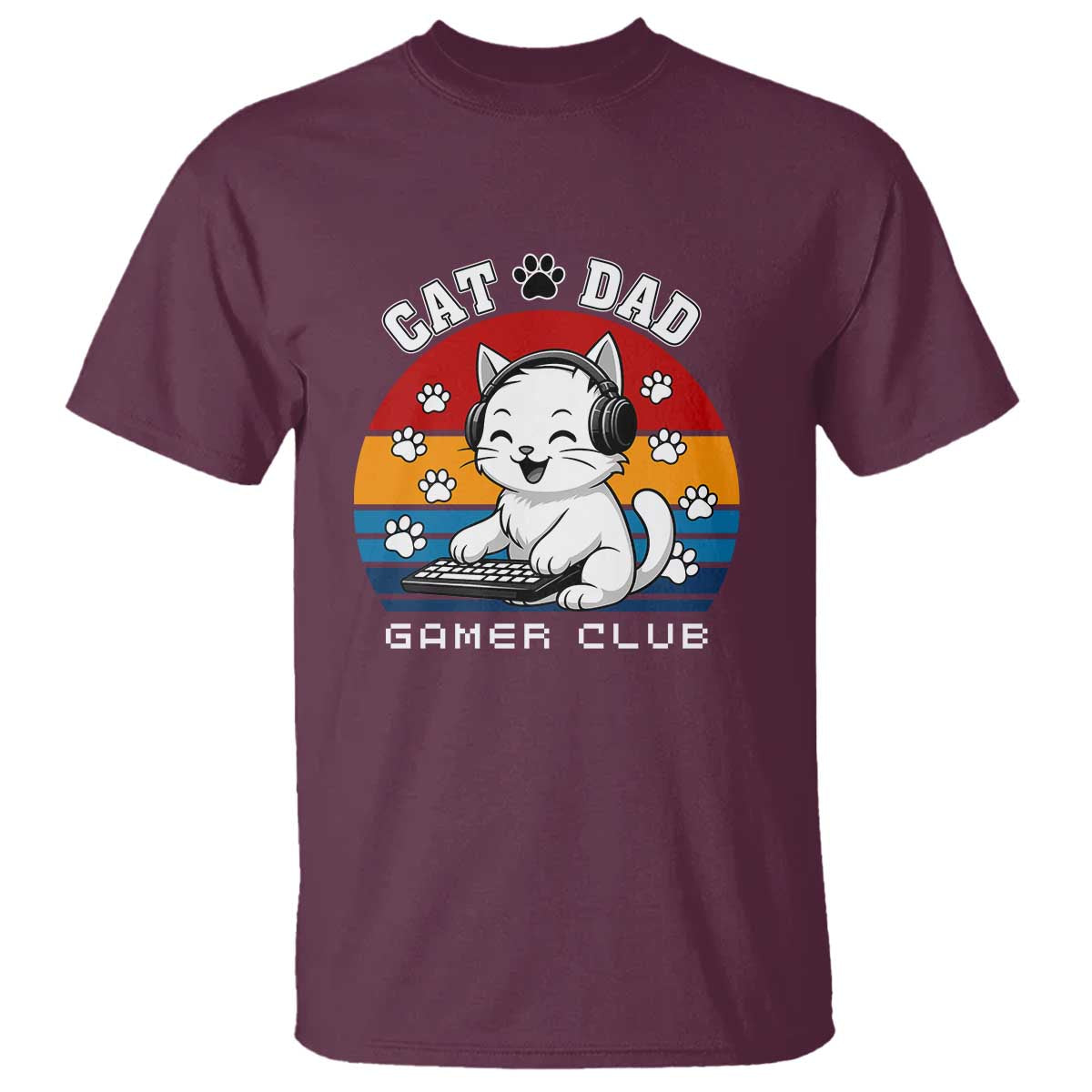 Funny Cat Dad Gamer Club T Shirt Gamer Cat Lover Gift - Wonder Print Shop