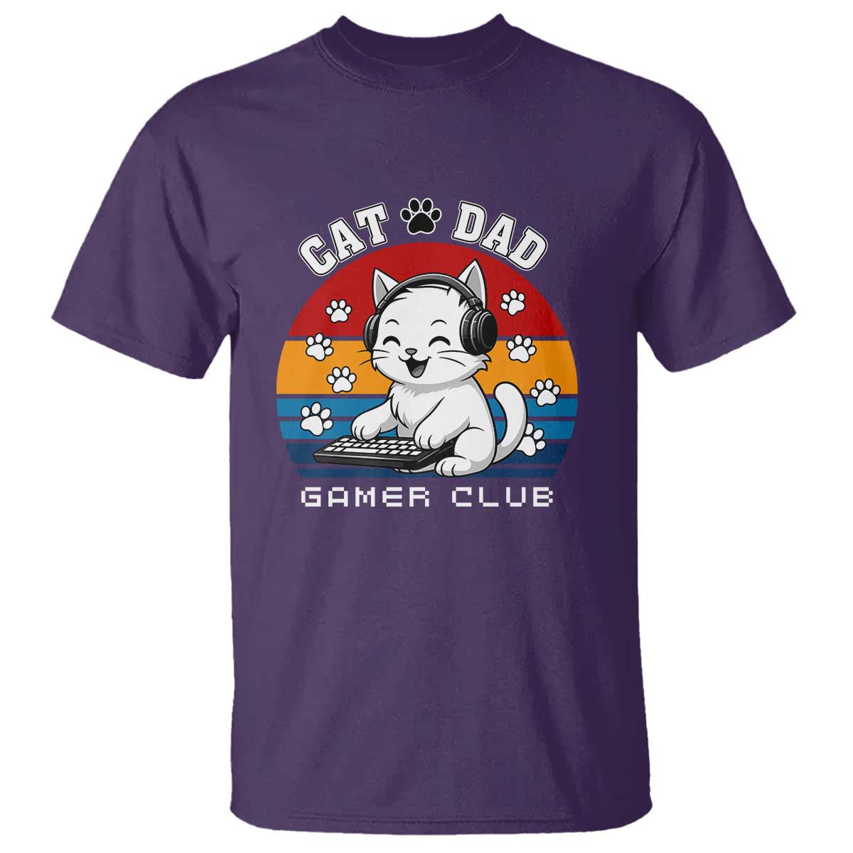 Funny Cat Dad Gamer Club T Shirt Gamer Cat Lover Gift - Wonder Print Shop