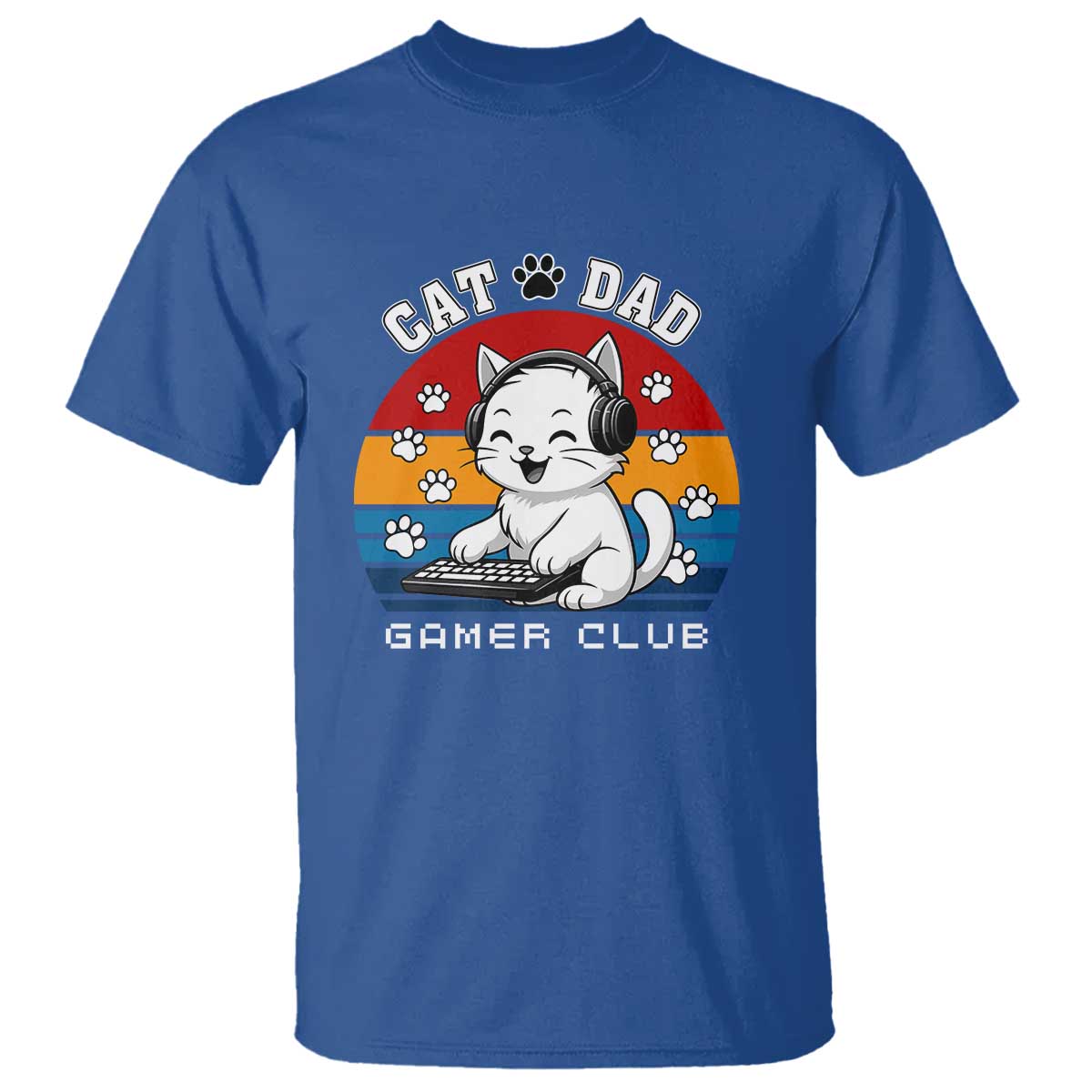 Funny Cat Dad Gamer Club T Shirt Gamer Cat Lover Gift - Wonder Print Shop