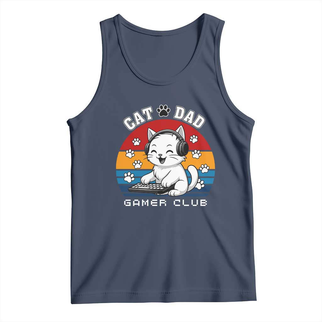 Funny Cat Dad Gamer Club Tank Top Gamer Cat Lover Gift - Wonder Print Shop