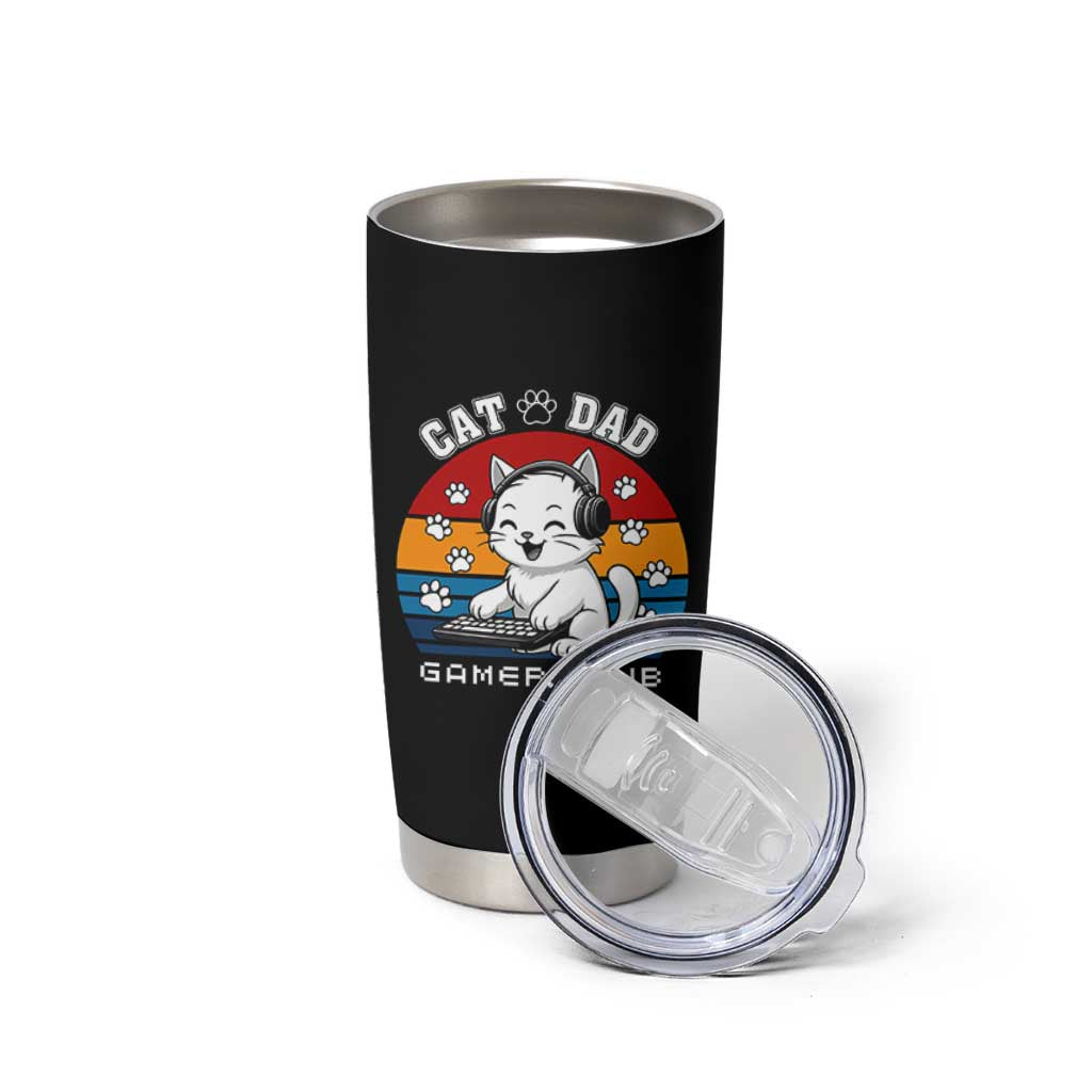 Funny Cat Dad Gamer Club Tumbler Cup Gamer Cat Lover Gift