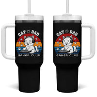 Funny Cat Dad Gamer Club Tumbler With Handle Gamer Cat Lover Gift