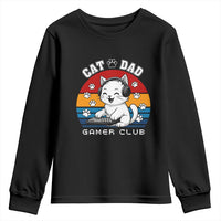 Funny Cat Dad Gamer Club Youth Sweatshirt Gamer Cat Lover Gift - Wonder Print Shop
