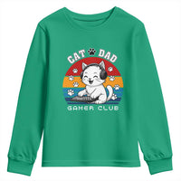 Funny Cat Dad Gamer Club Youth Sweatshirt Gamer Cat Lover Gift - Wonder Print Shop