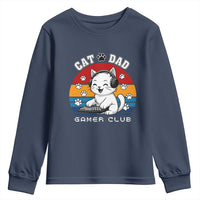 Funny Cat Dad Gamer Club Youth Sweatshirt Gamer Cat Lover Gift - Wonder Print Shop