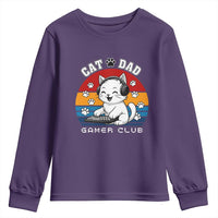 Funny Cat Dad Gamer Club Youth Sweatshirt Gamer Cat Lover Gift - Wonder Print Shop