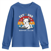 Funny Cat Dad Gamer Club Youth Sweatshirt Gamer Cat Lover Gift - Wonder Print Shop