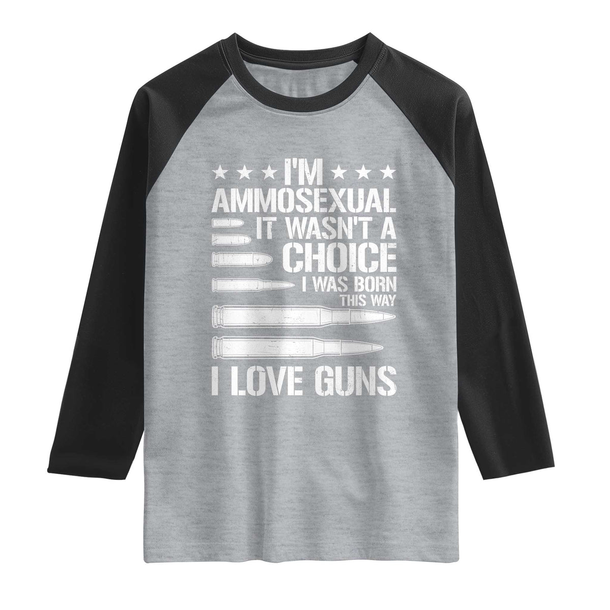 Funny Im Ammosexual Raglan Shirt American Freedom Second Amendment
