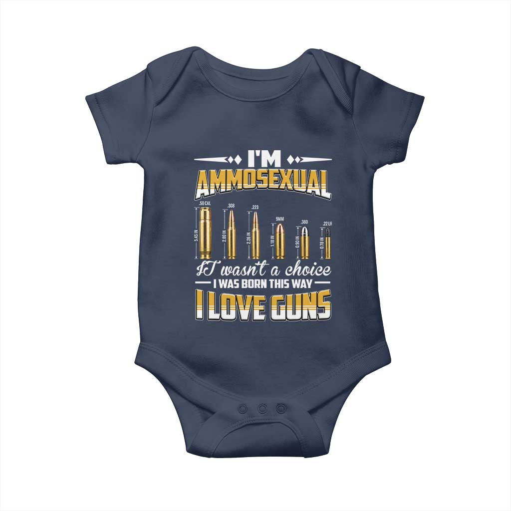 Funny Im Ammosexual Baby Onesie Second Amendment Patriotic Freedom Graphic