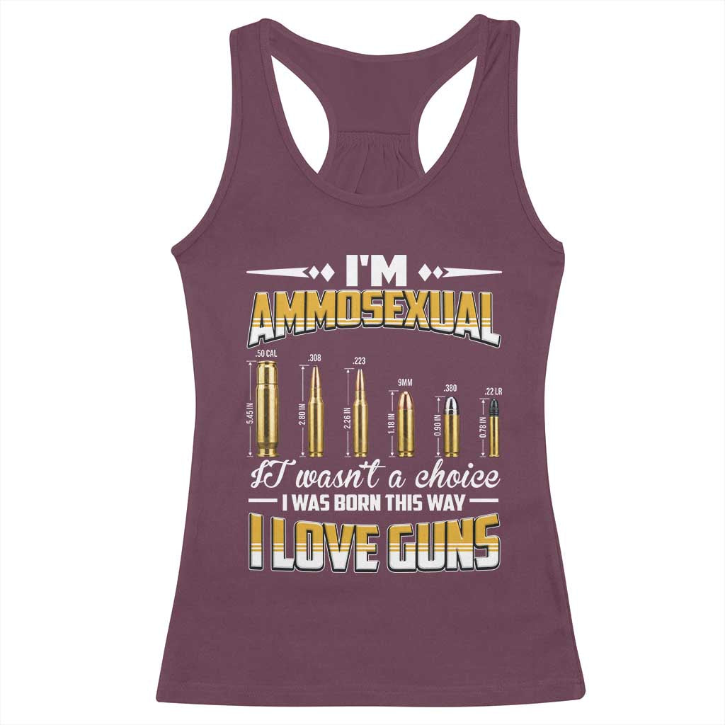 Funny Im Ammosexual Racerback Tank Top Second Amendment Patriotic Freedom Graphic