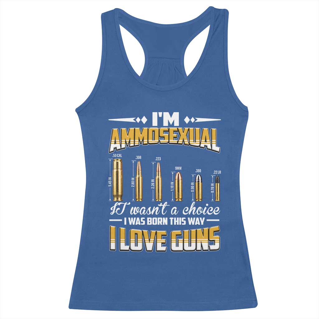 Funny Im Ammosexual Racerback Tank Top Second Amendment Patriotic Freedom Graphic