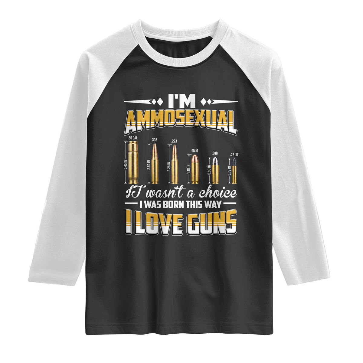Funny Im Ammosexual Raglan Shirt Second Amendment Patriotic Freedom Graphic