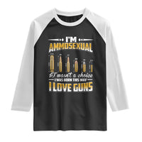 Funny Im Ammosexual Raglan Shirt Second Amendment Patriotic Freedom Graphic