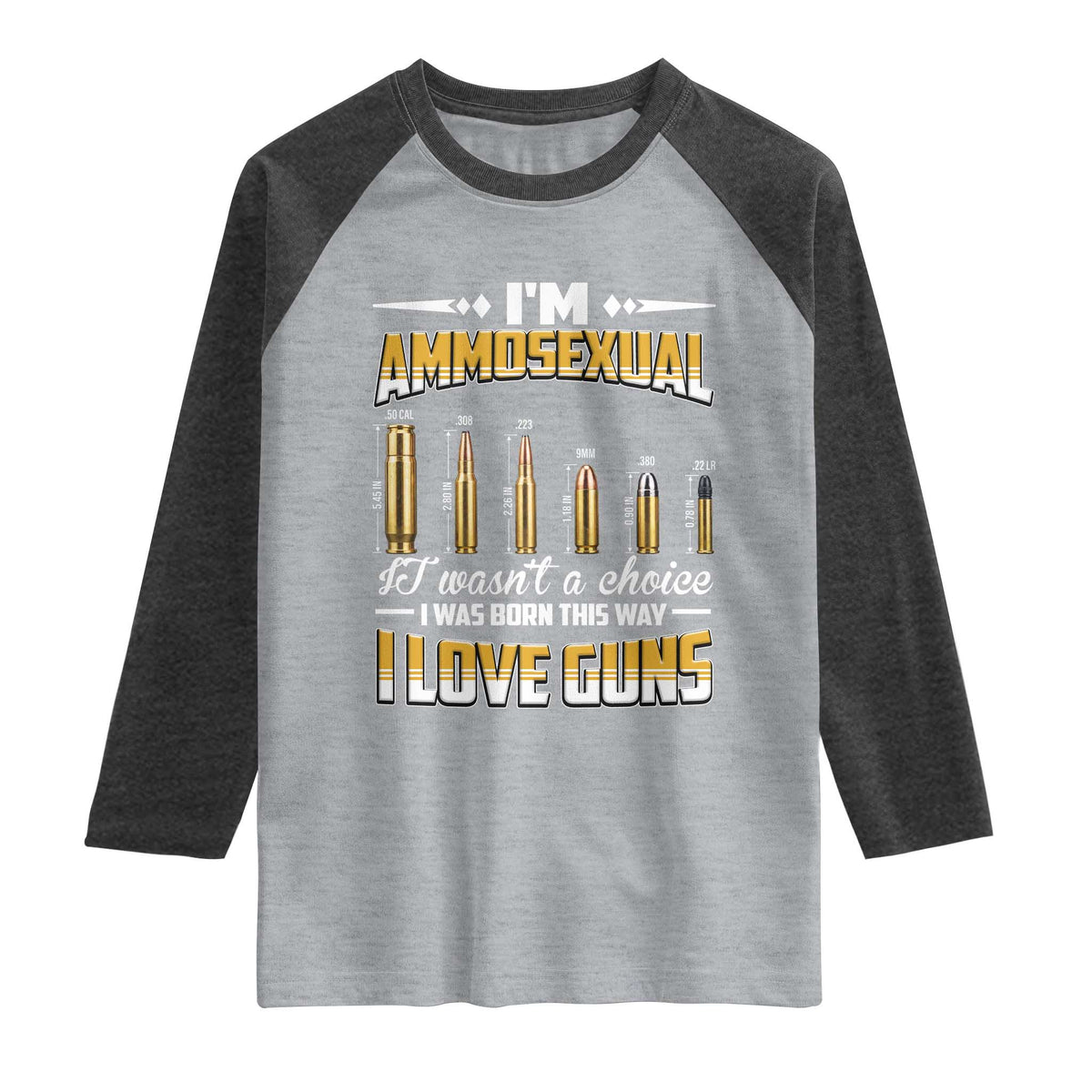 Funny Im Ammosexual Raglan Shirt Second Amendment Patriotic Freedom Graphic