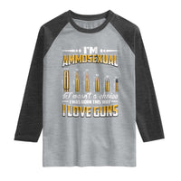 Funny Im Ammosexual Raglan Shirt Second Amendment Patriotic Freedom Graphic